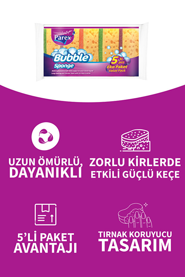 Bubble Sünger Düz 5'li - 2