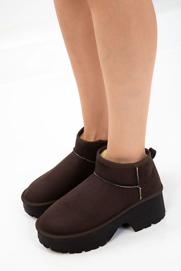 Kahve Süet Kadın Bot & Bootie 21054 - 2