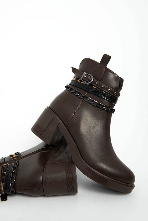 Kahve Kadın Bot & Bootie 21007 - 5