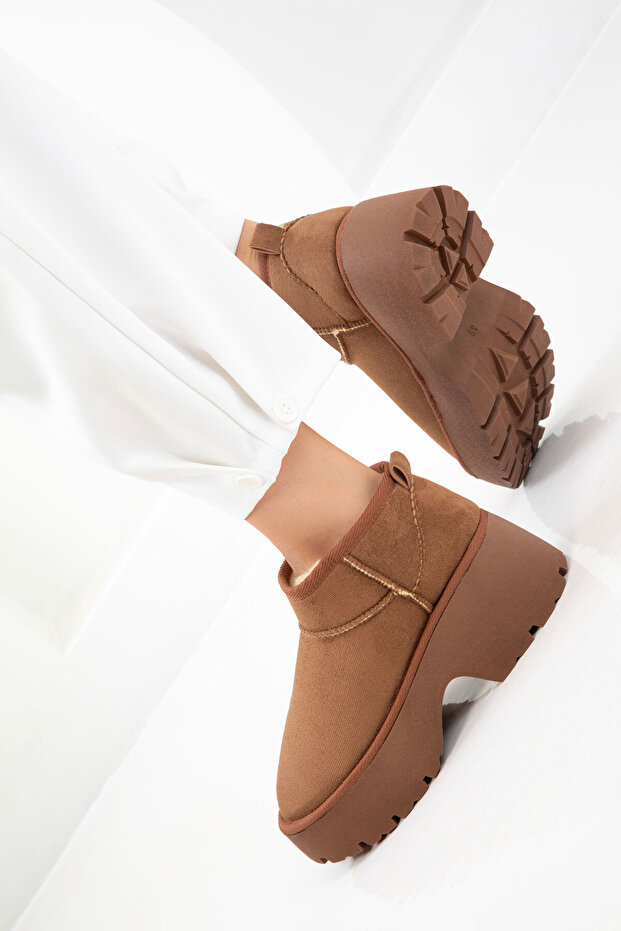 Taba Süet Kadın Bot & Bootie 21054 - 1