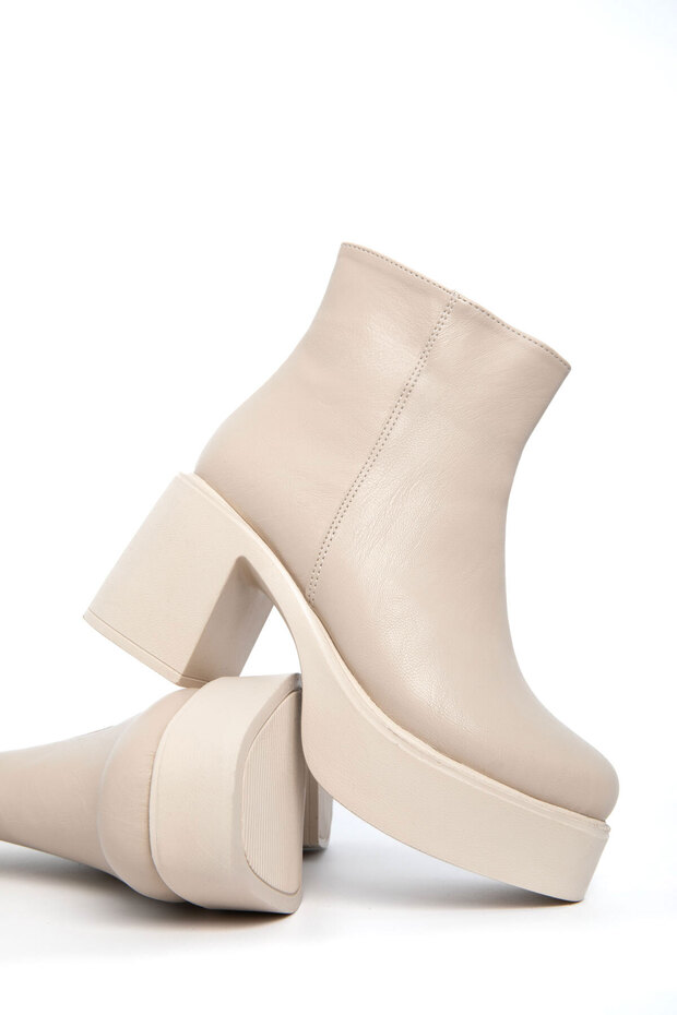 Bej Kadın Bot & Bootie 19986 - 4