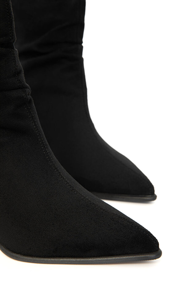 Siyah Süet Kadın Bot & Bootie 19806 - 6