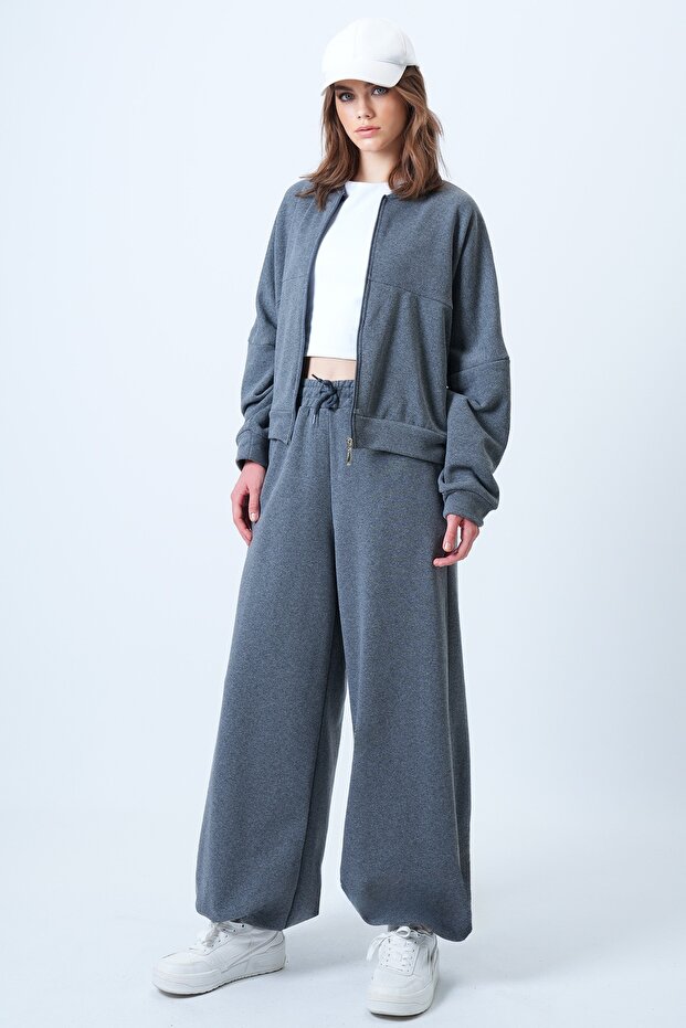 Kadın Antrasit Oversize Jogger Eşofman Altı ALC-X14610 - 3