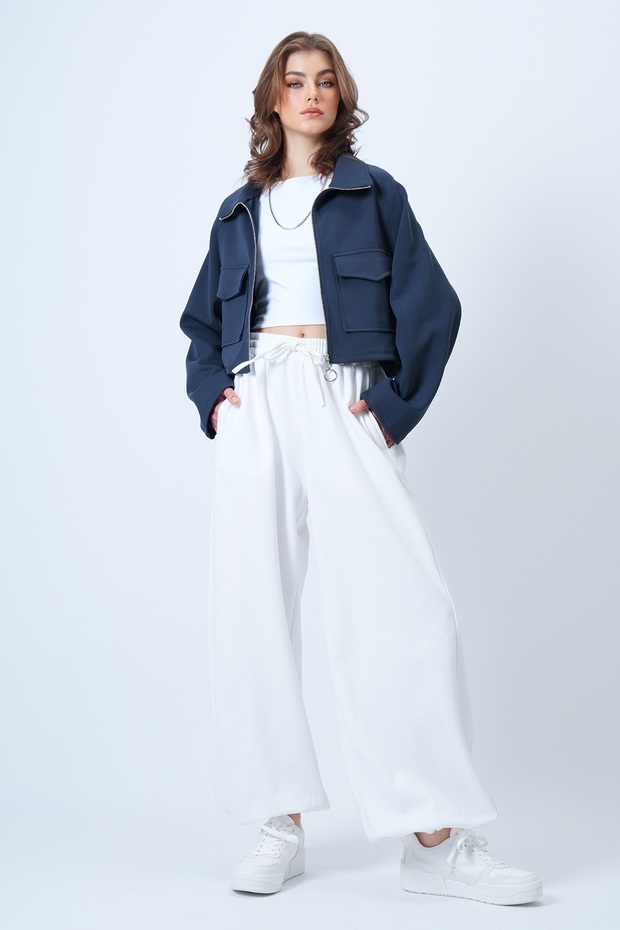 Beyaz Oversize Jogger Eşofman Altı ALC-X14610 - 5