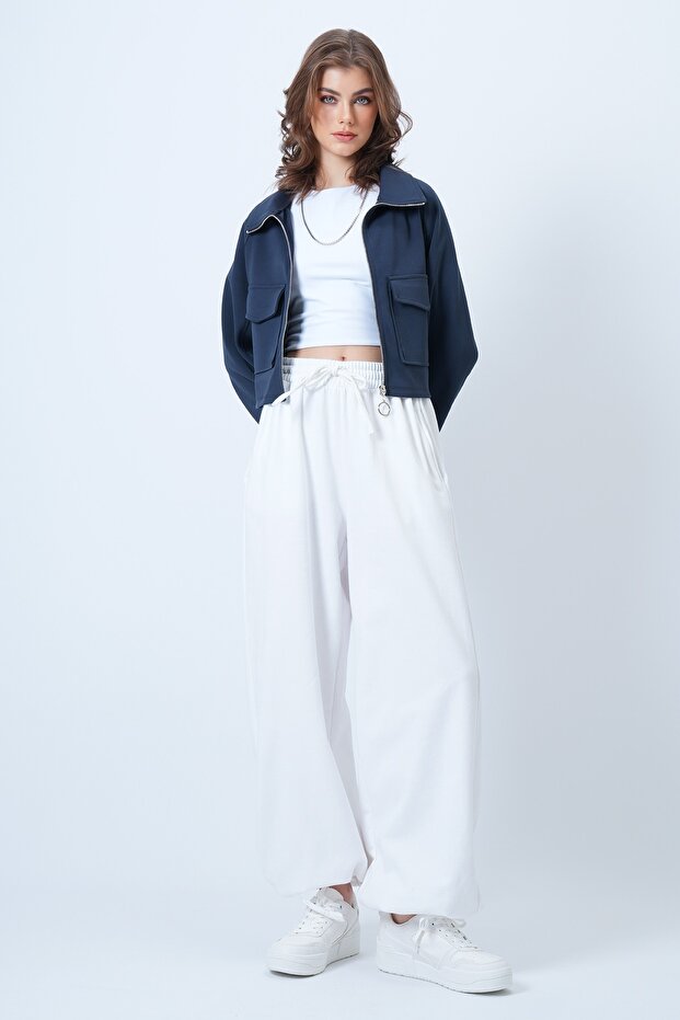Beyaz Oversize Jogger Eşofman Altı ALC-X14610 - 3
