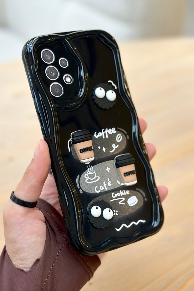 سامسونج جالاكسي A32 سامسونج جالاكسي A32 كوكي بنمط كوكي القهوة 3D تصميم لطيف ولامع - 3