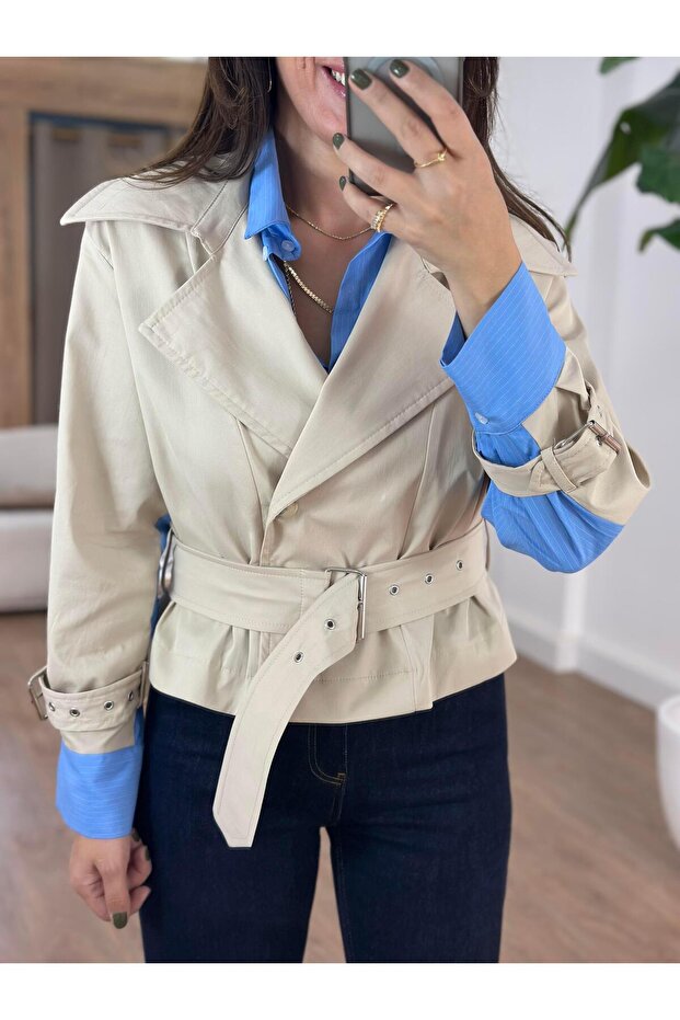 سترة مخططة من قماش البوبلين - 2