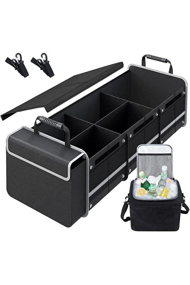 Car Trunk Organizer – Waterproof & Dust-proof Collapsible Multi-Compartment Storage for SUV, Car