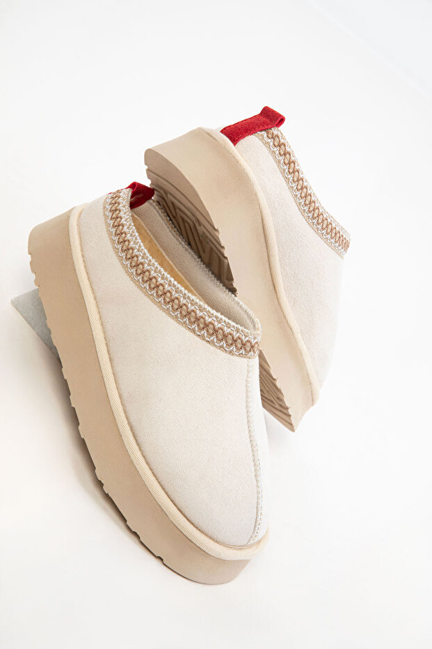 Béžové semišové dámské boty - 19762 Model Bootie - 5