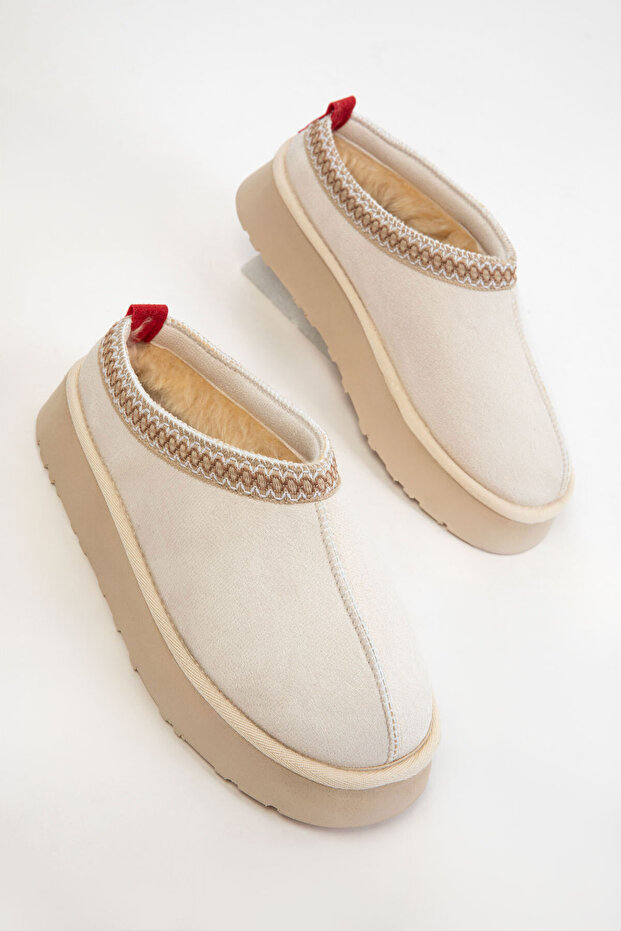 Béžové semišové dámské boty - 19762 Model Bootie - 3