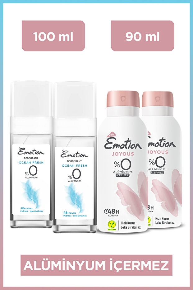 Joyous Deodorant 2x90 Ml & Ocean Fresh Pump Sprey Deodorant 2x100 Ml Seyahat Seti - 1