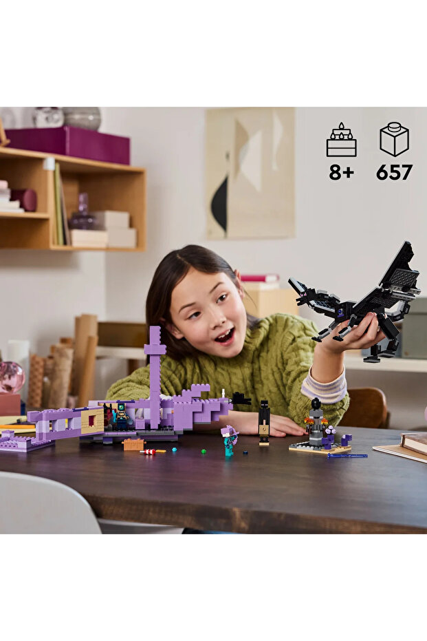 ® Minecraft® Ender Ejderhası ve End Gemisi 21264 - 8+ Yaratıcı Oyuncak Yapım Seti (657Parça) - 6