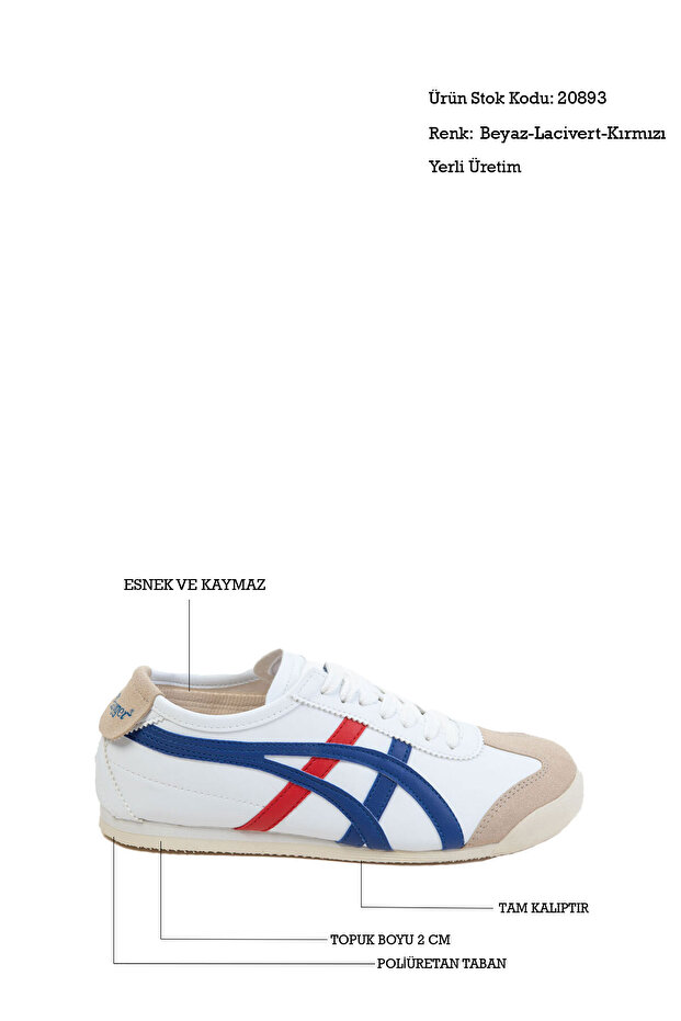 Biało-niebiesko-czerwone unisexowe trampki 20893 - 1