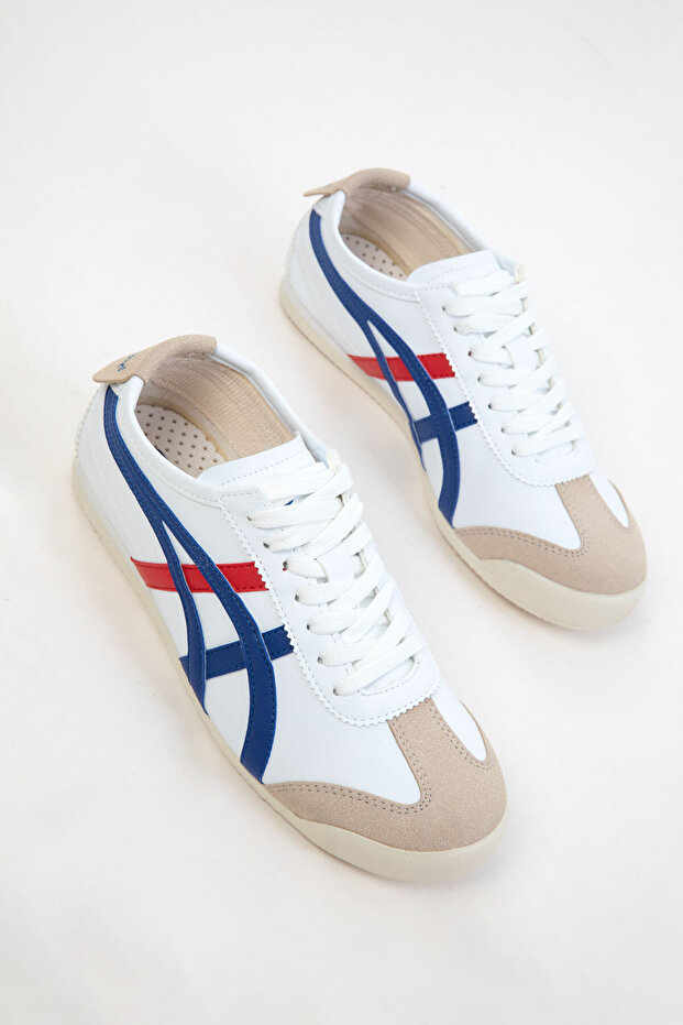 Biało-niebiesko-czerwone unisexowe trampki 20893 - 3