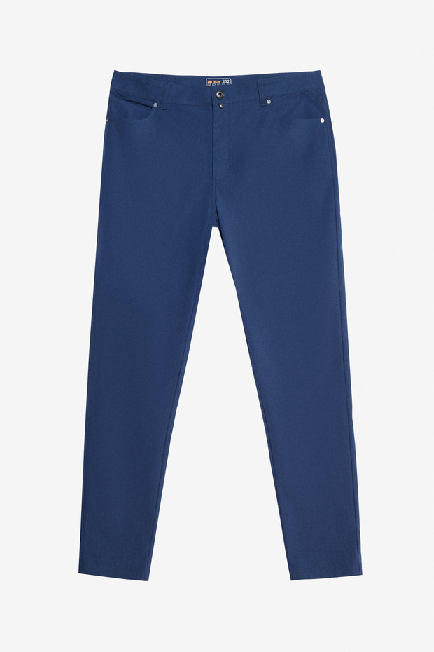 Men's Navy Blue 360 All-Way Stretch Slim Fit Slim Fit 5 Pocket Casual Trousers