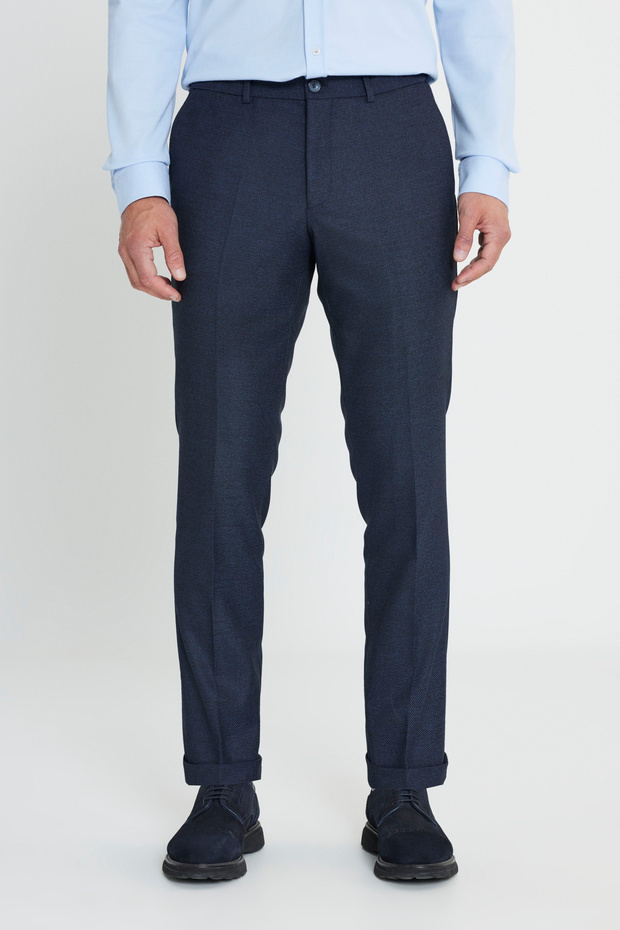 Altınyıldız Classics Lastikli Bel Slim Fit Lacivert Erkek Pantolon ACE012510152_PANTOLON KLASIK YAN - 1