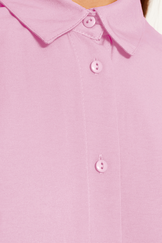 Pembe Pamuklu Oversize Geniş Kalıp Dokuma Gömlek TWOSS22GO0669 - 10