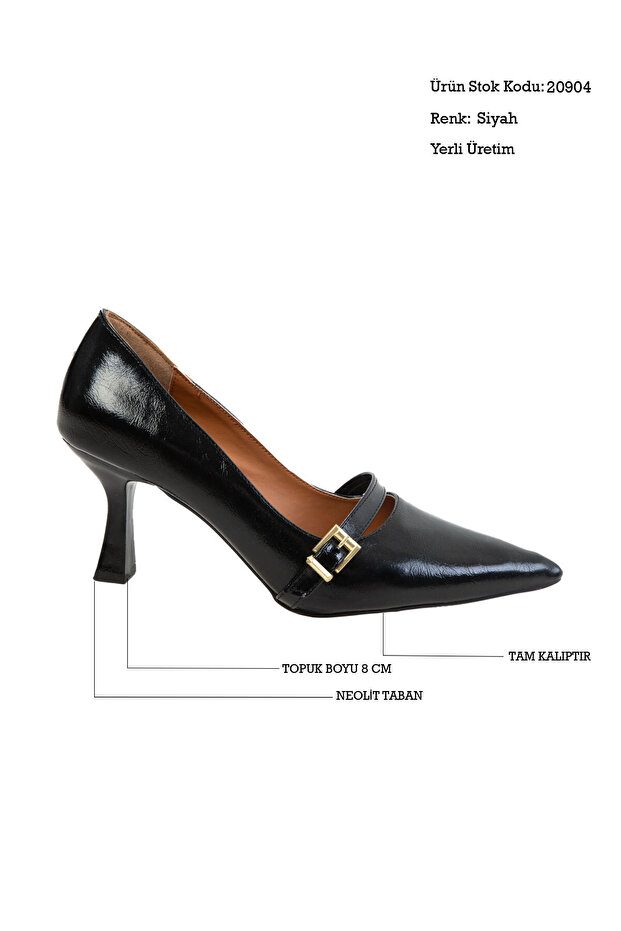 Black Women's Classic Heeled Shoes 20904