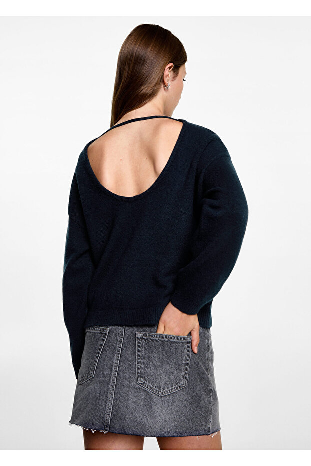 Marineblauer Mädchenpullover 77054782 - 6