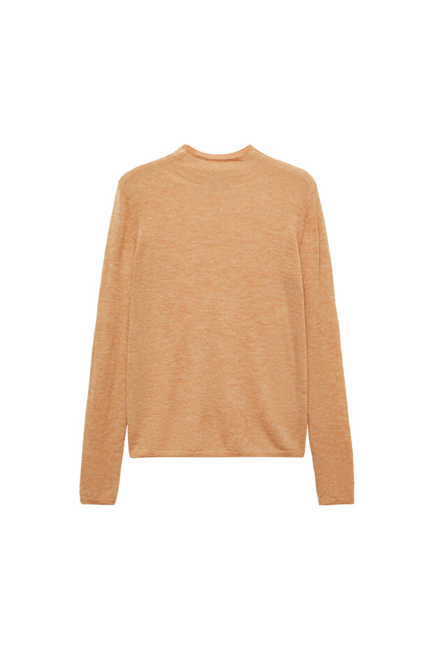 Dunkelkamelfarbener Damenpullover 77027668 - 2