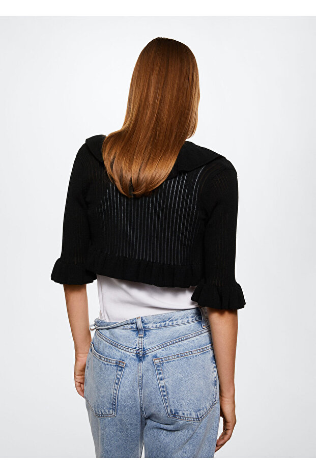 Siyah Kadın Hırka 37084392 - 7