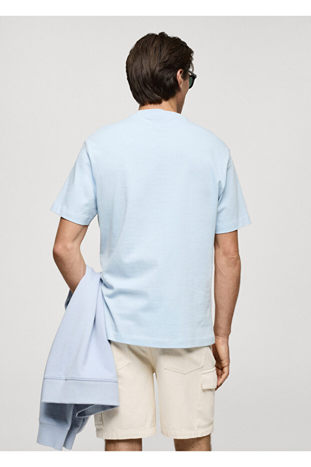 %100 pamuklu rahat kesim basic tişört - 6