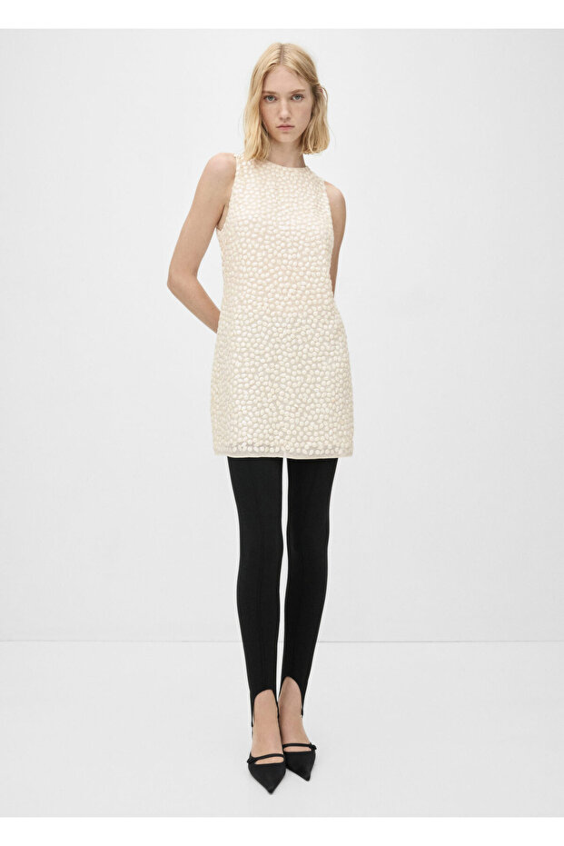 Boncuklu kısa elbise - 9