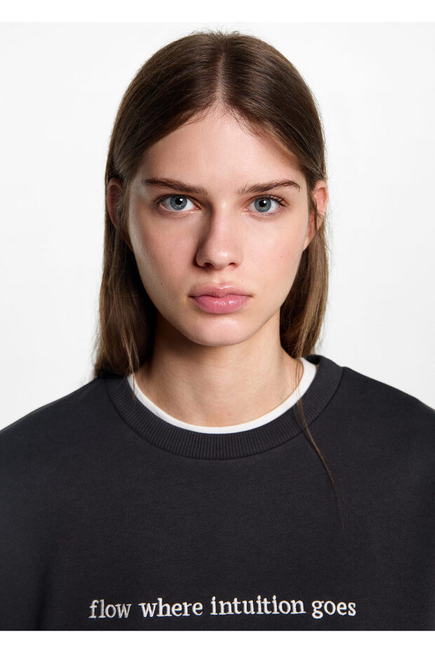 Anthrazitfarbenes Mädchen-Sweatshirt 77042935 - 4