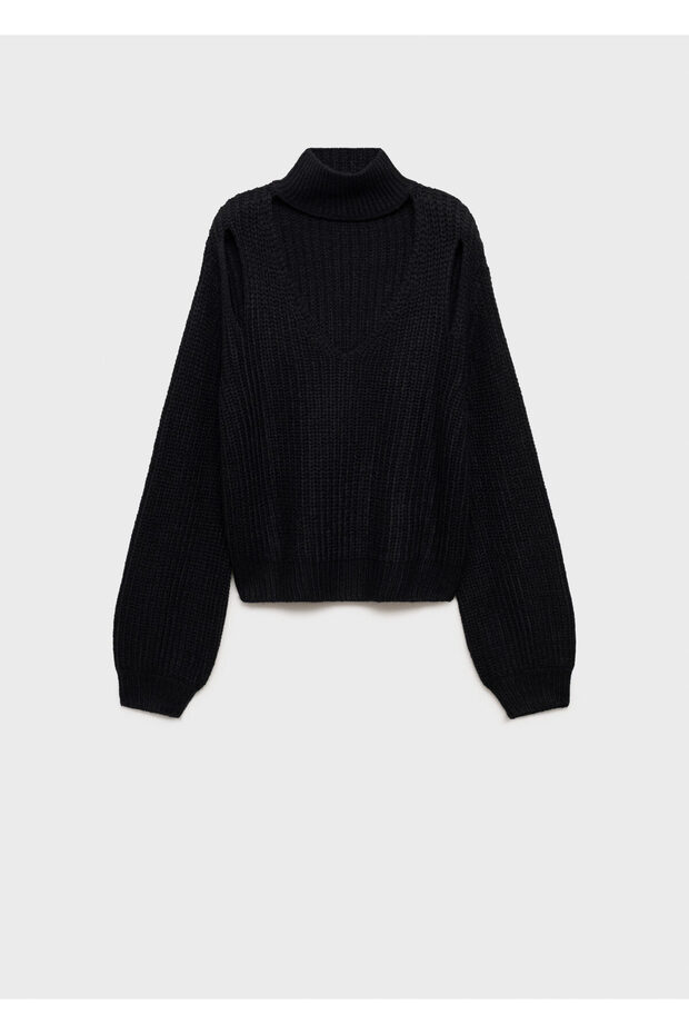 Schwarzer Mädchenpullover 87040300 - 1