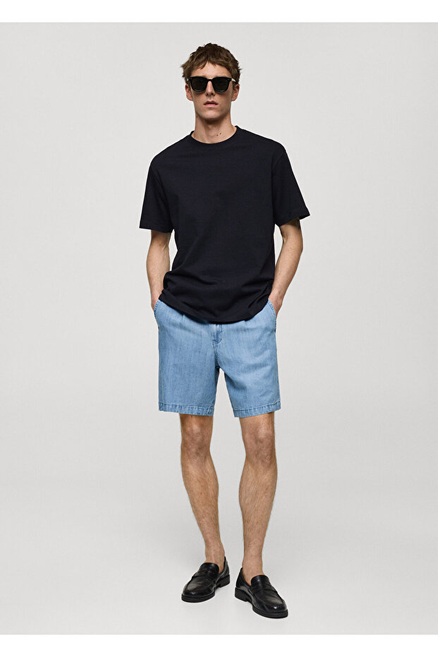 %100 pamuklu rahat kesim basic tişört - 8