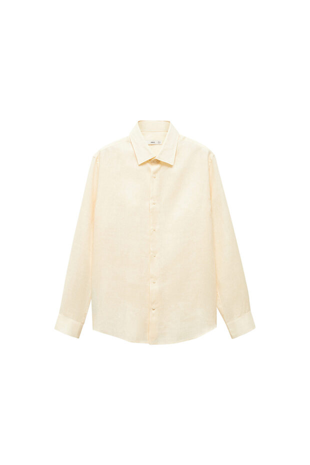 %100 Keten Regular Kesim Gömlek - 3