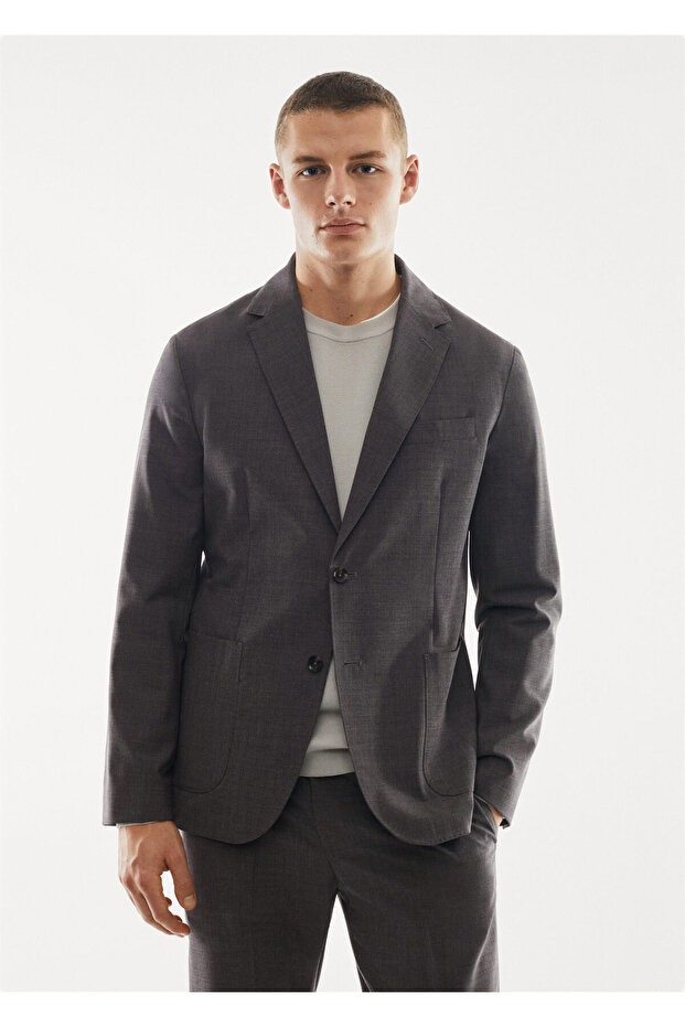 Gray Men's Blazer Jacket47084381 - 11