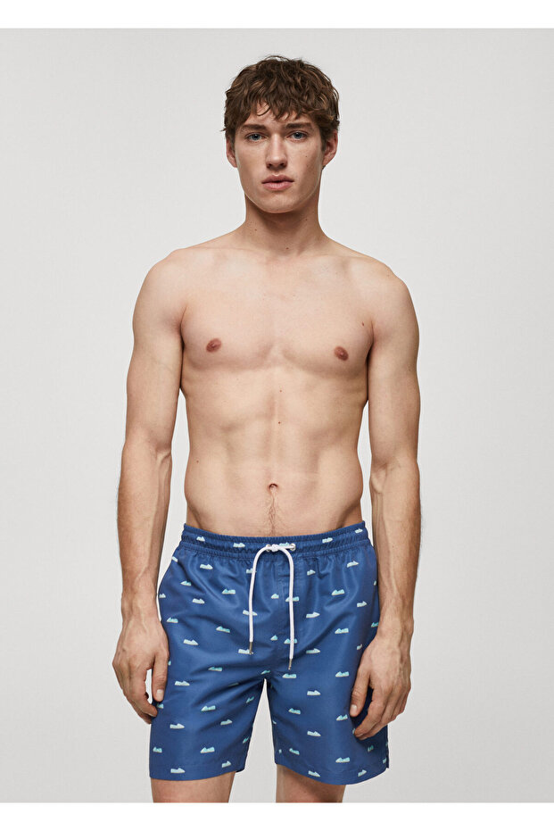 Espadrille Print Drawstring Swimsuit - 11