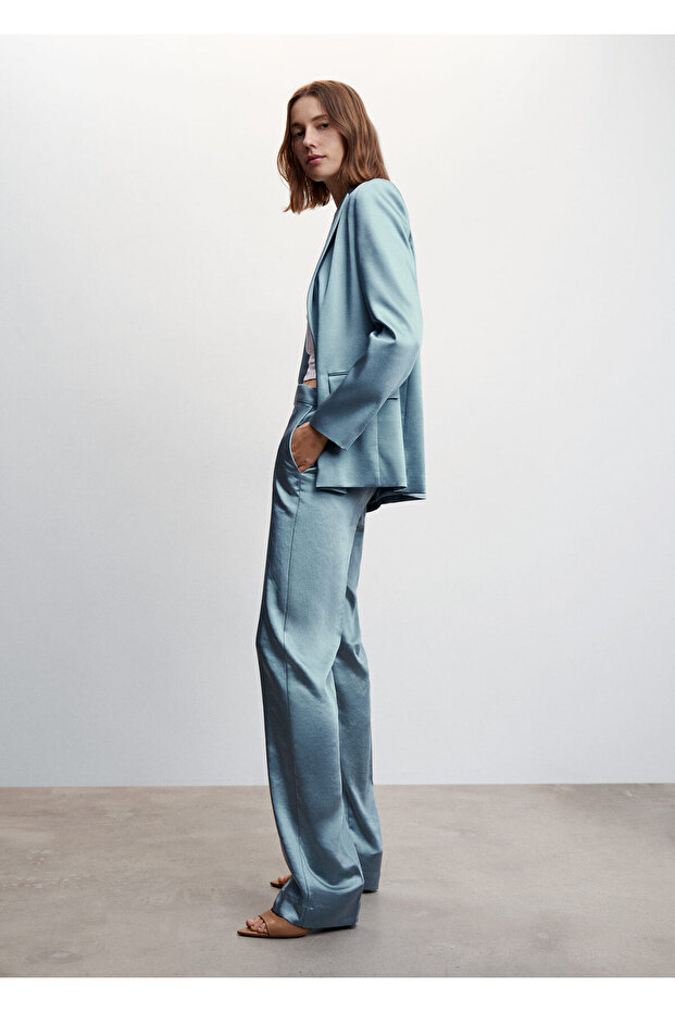 Beli Lastikli Saten Pantolon - 4