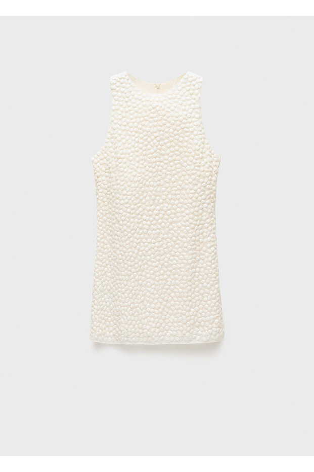 Boncuklu kısa elbise - 1