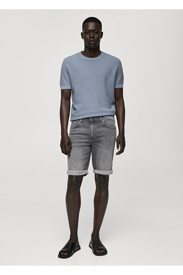 Gri Denim Erkek Şort & Bermuda 77040577 - 8