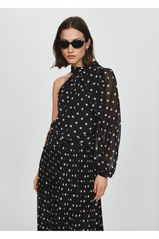 Asimetrik puantiyeli bluz - 9