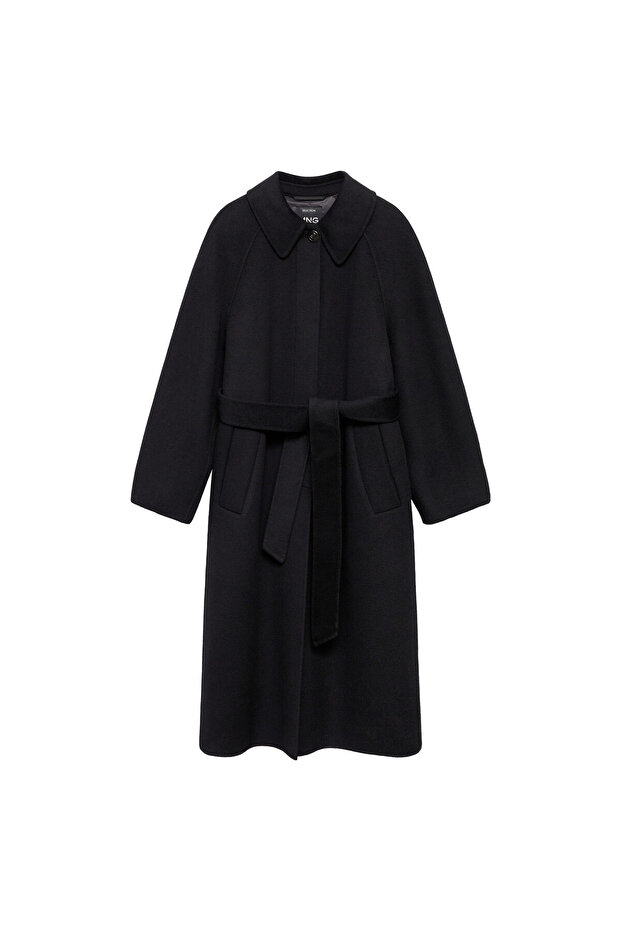 Kemerli yün palto - 3