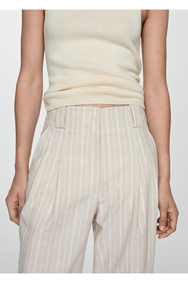 Düz çizgili pantolon - 4