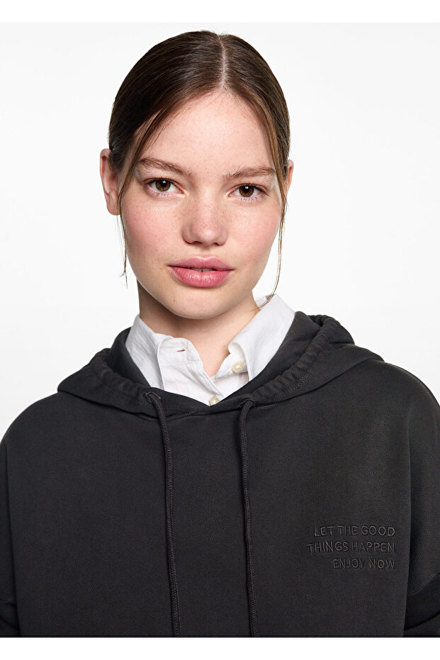 Anthrazitfarbenes Mädchen-Sweatshirt 77084041 - 4