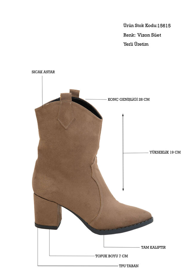 Vizon Süet Kadın Bot & Bootie 15615 - 1