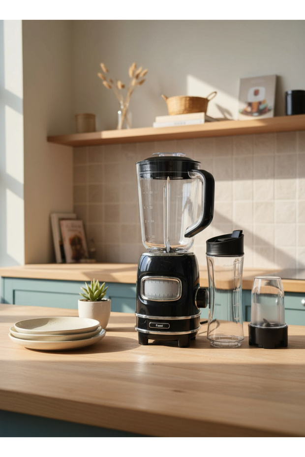 Kişisel Blender Seti Öğütücülü Smoothie Şişeli Blender 1,0 Litre Blendir Seti Fr-bl01 Retroblend - 3