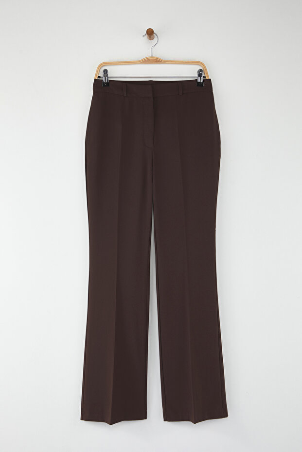 Kahverengi Flare Kalıp Bootcut Kumaş Pantolon TWOAW26PL00056 - 5