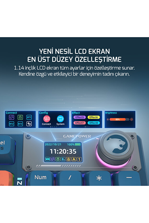 Gasket Elite X RGB Wireless/Bluetooth/Kablolu Mekanik Hot-Swap Yağlı Switch Gasket Gaming Klavye - 3