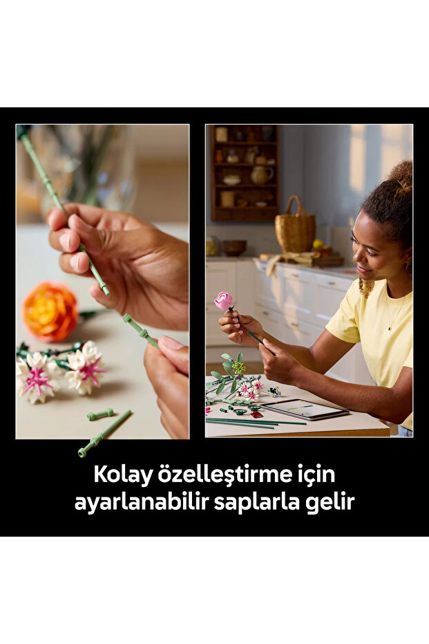 Botanicals Pembe Çiçek Buketi 10342 - 18+ Çiçek Model Yapım Seti (749 Parça - 7