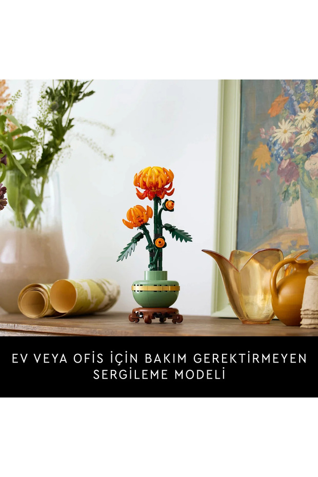 ® Botanicals Krizantem 10368 – Yetişkinler için Dekoratif Çiçek Modeli Yapım Seti (278 Parça) - 10