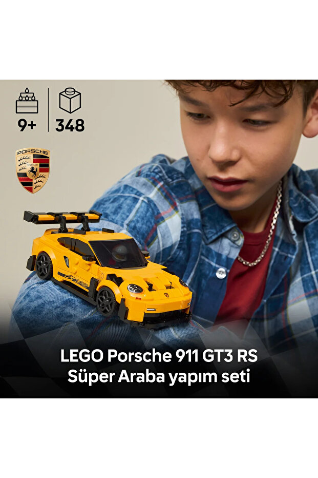 ® Speed Champions Porsche 911 GT3 RS Süper Araba 77239 – 9+ için Oyuncak Araba Yapım Seti (348P) - 6