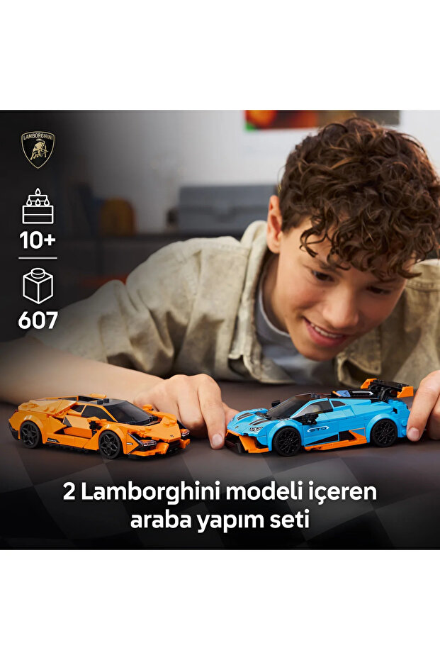 ® Speed Champions Lamborghini Revuelto ve Huracán STO 77238 – 10+ Yaş Araba Yapım Seti (607 pr) - 6