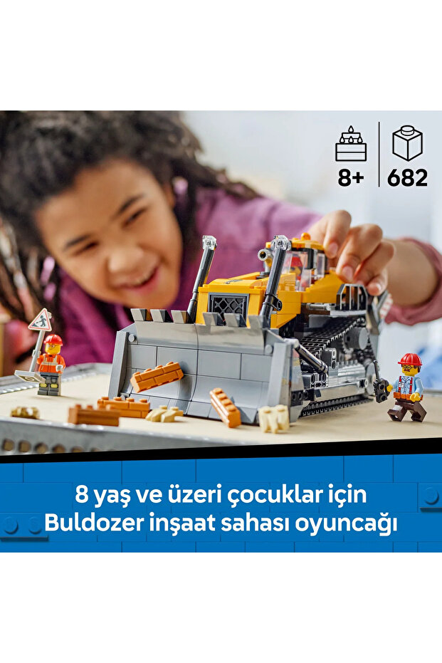 ® City Sarı Buldozer 60466 - 8+ Çocuklar için Yaratıcı Oyuncak Yapım Seti (682P) - 6