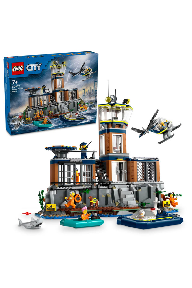 ® City Polis Hapishane Adası 60419 - 7+ Çocuklar için Yaratıcı Oyuncak Yapım Seti (980P) - 1